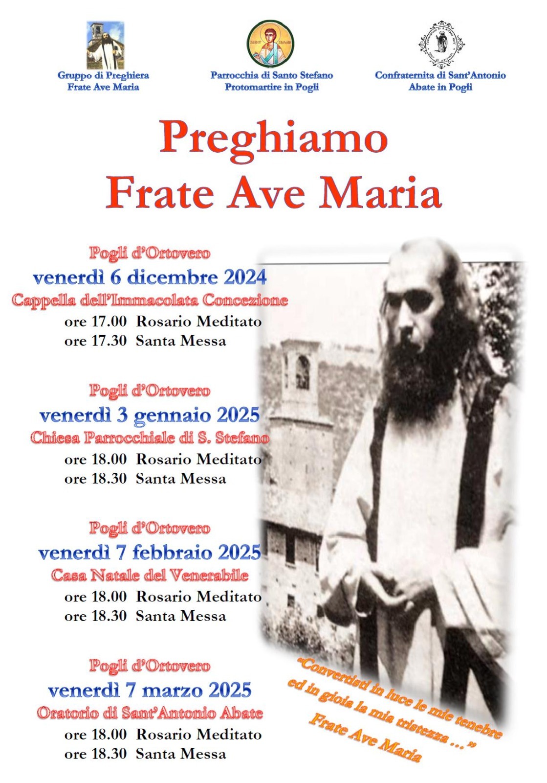 Ortovero celebra Frate Ave Maria