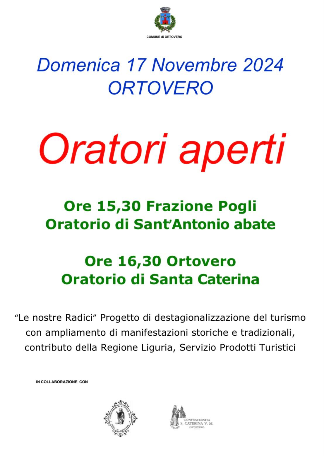 LE NOSTRE RADICI - Oratori aperti domenica 17 novembre 2024